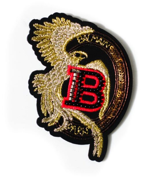 B Metal badge embroidered patch