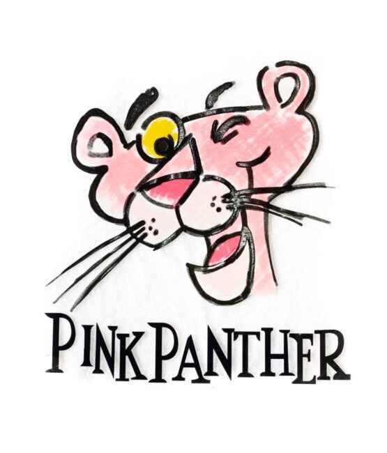 Pink panther Heat transfer screen print