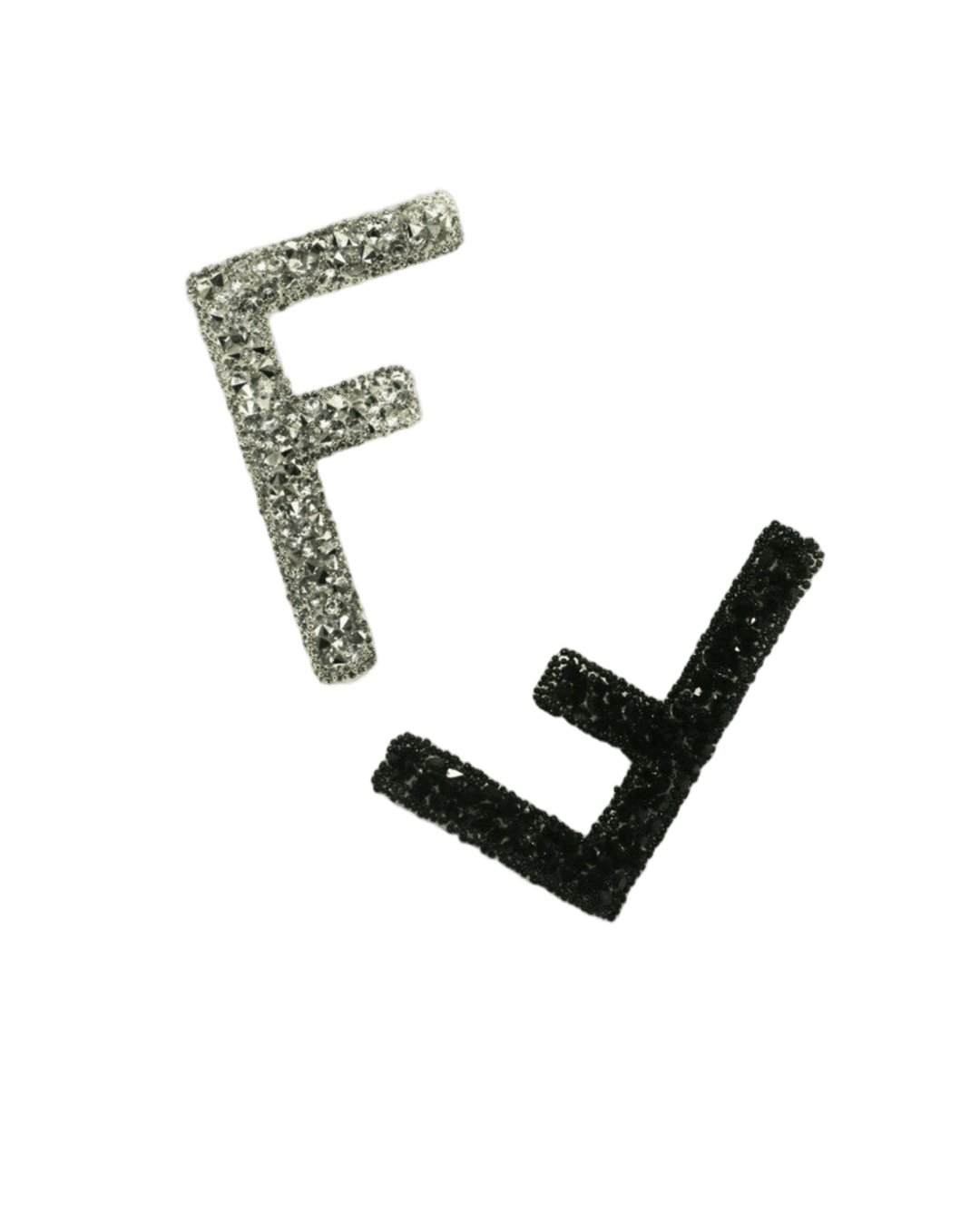 Letter F Rhinestone Iron on patch