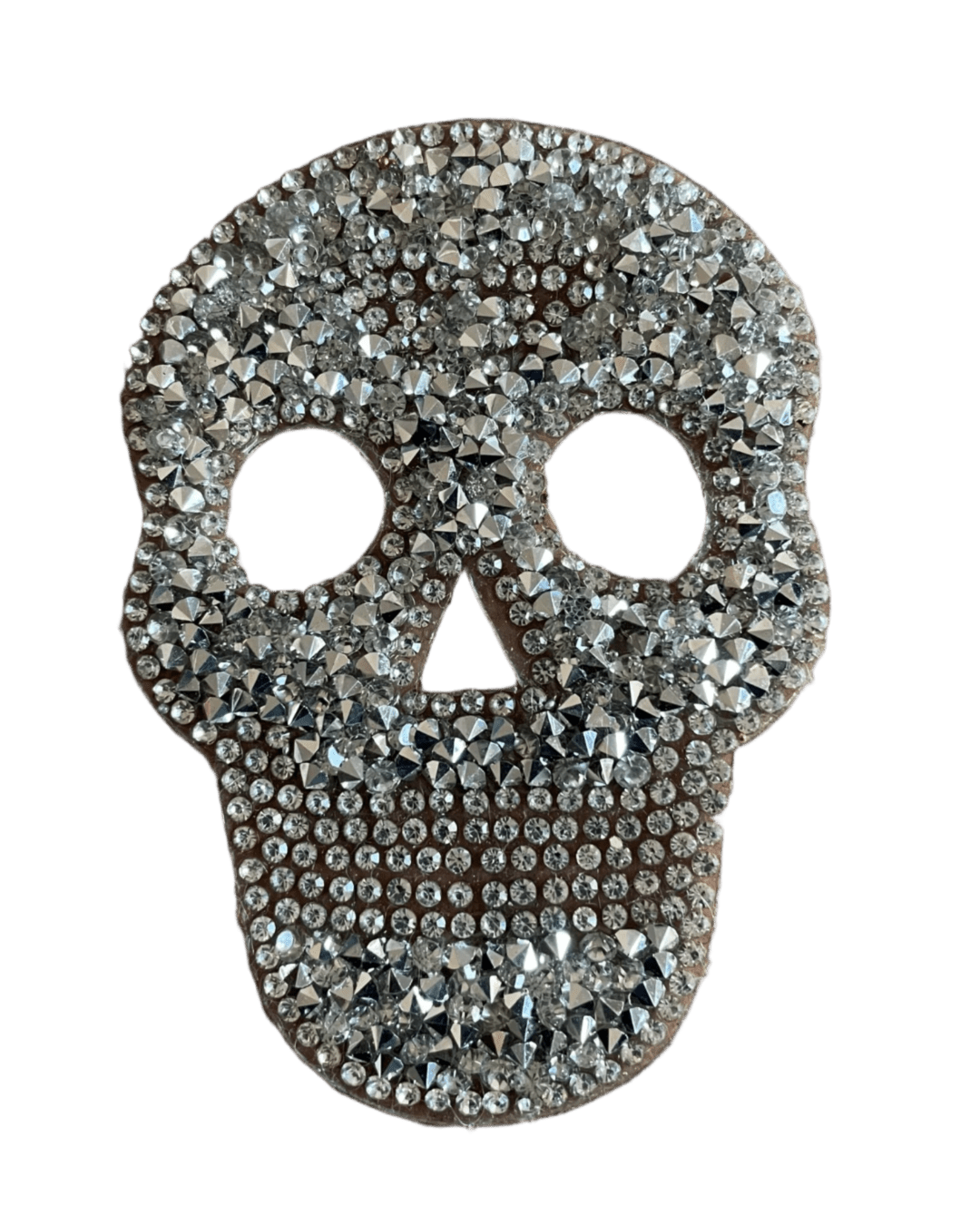 Silver skull rhinestone iron on patches