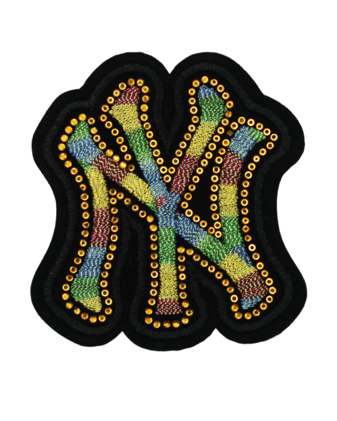Rhinestone colorful NY embroidery patches