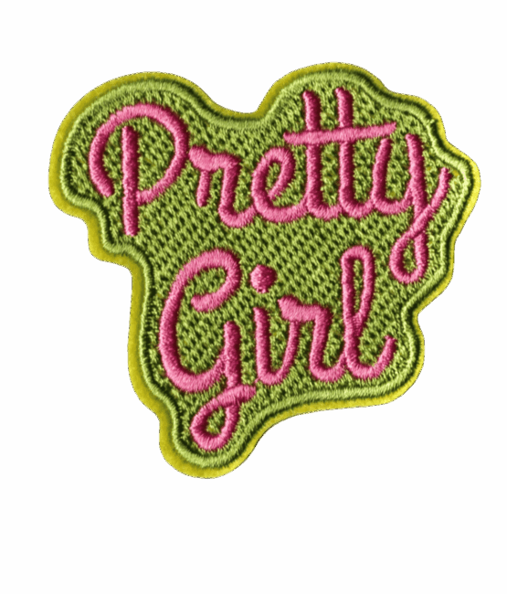 Pretty girl iron on embroidery patches