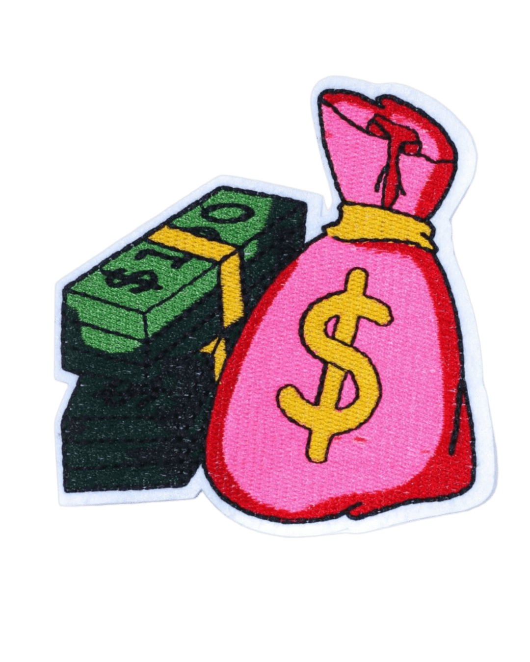 Money iron on embroidery patches