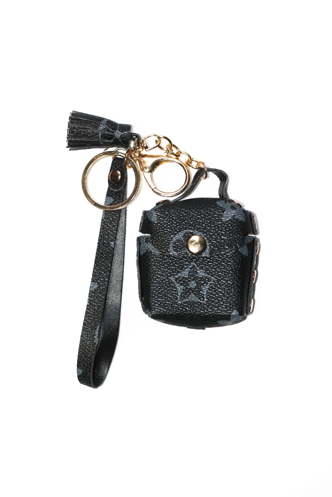 Black Fashion keychain leather with airpod case