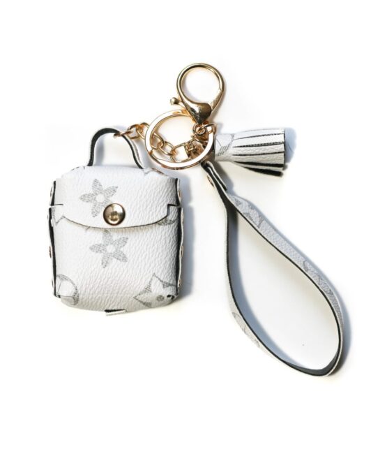 Fashion keychain leather with airpod case