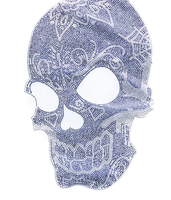 Blue Skull Rhinestone Iron on patch
