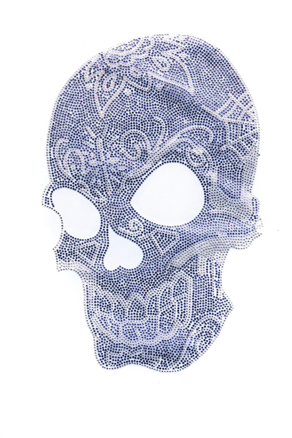 Blue Skull Rhinestone Iron on patch