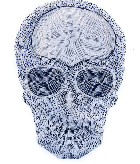 Silver Large Skull Rhinestone Transfers