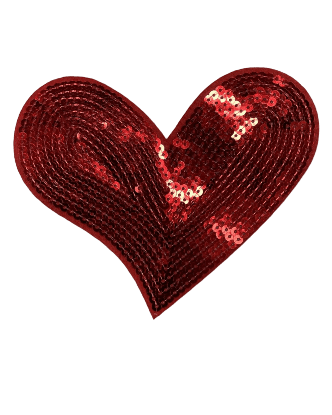 Red heart sequin embroidery patches