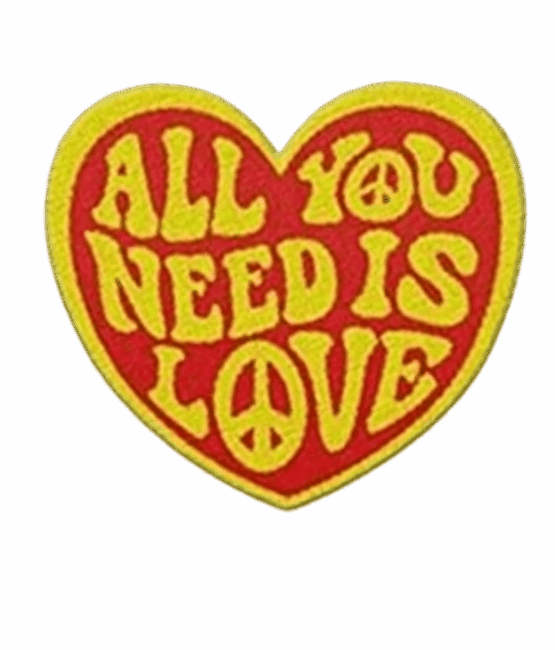 All you need is love iron on embroidery patches