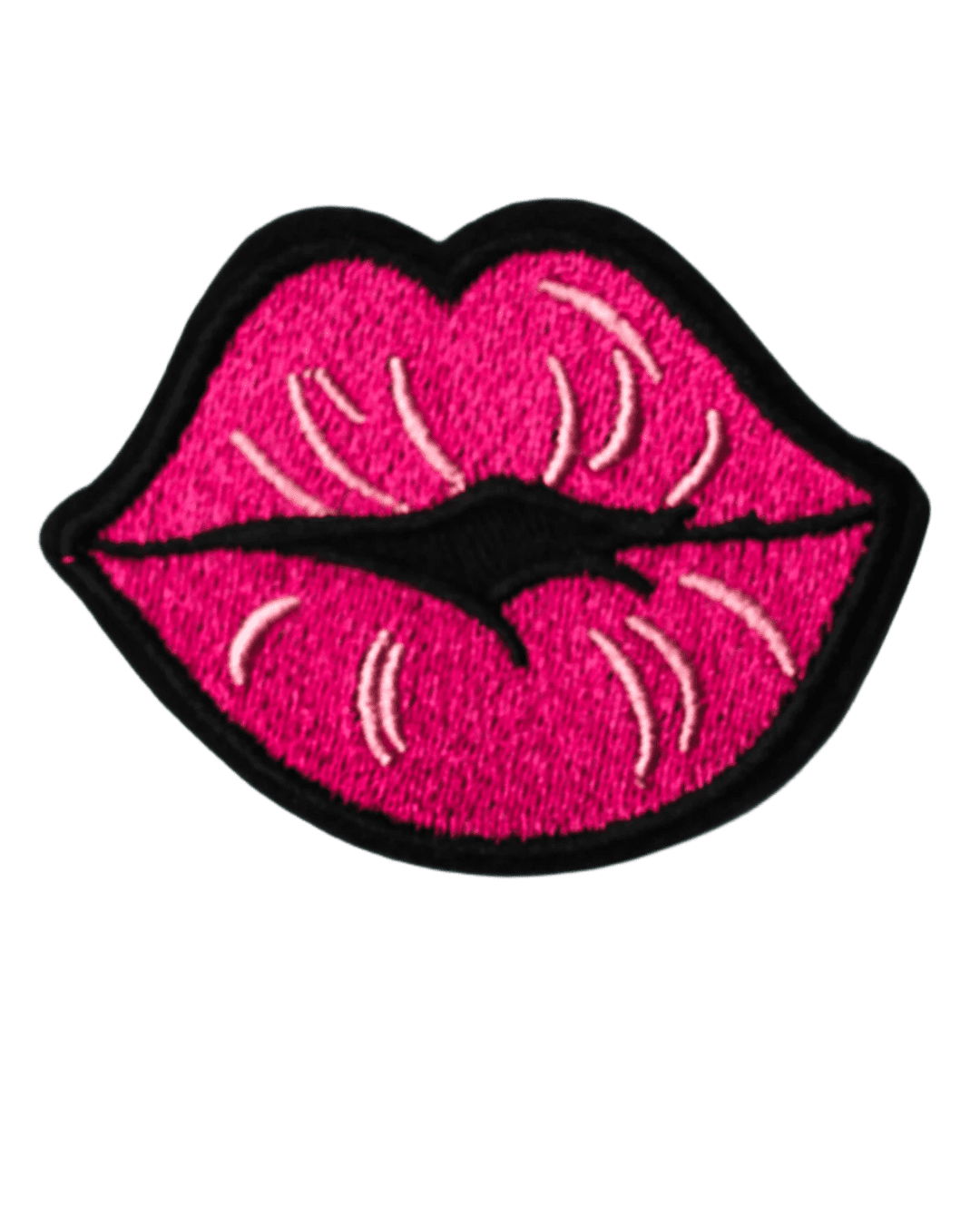 Fuchsia lip iron on embroidery patches