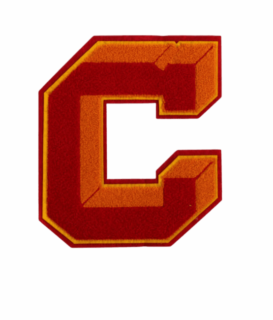 Letter C iron on varsity patches