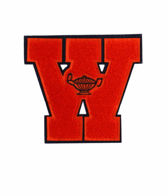 Letter W iron on letterman varsity patches