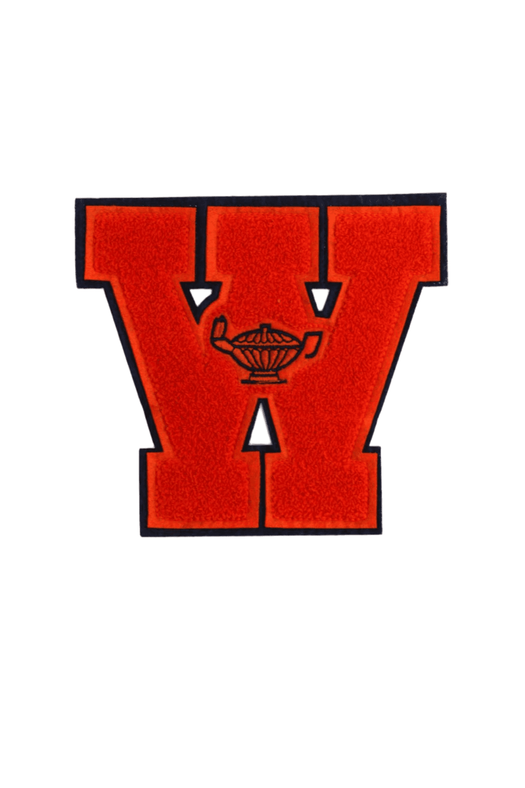 Letter W iron on letterman varsity patches