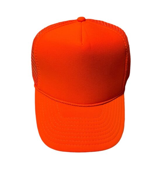 Premium Blank Contrast Mesh trucker hats neon orange