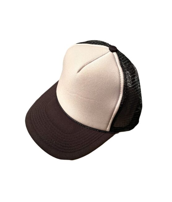 Two-tone Blank Contrast Mesh trucker hats black/gray