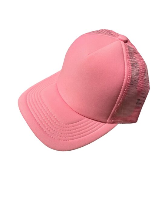 Premium Blank Contrast Mesh trucker hats in pink