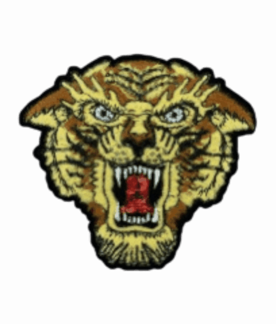 Roaring bengal striped embroidered tiger patch
