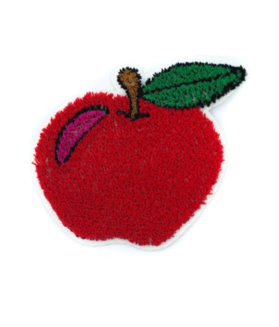 Red apple iron on chenille patches