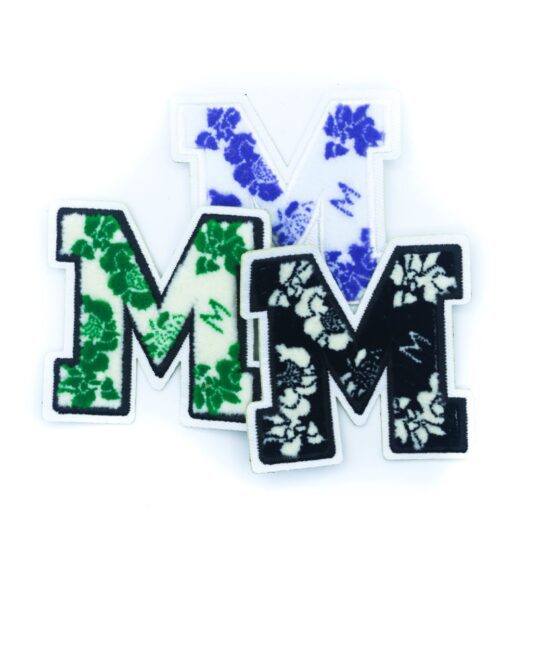 Smooth flower M iron on chenille patches