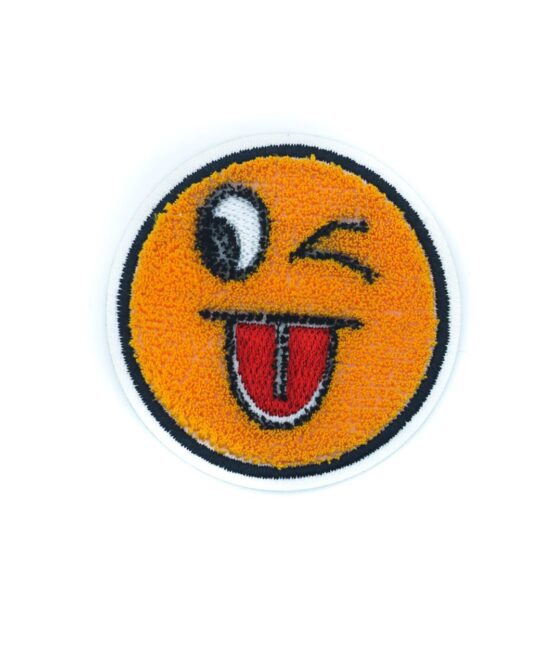 Smiley embroidered chenille iron on patches