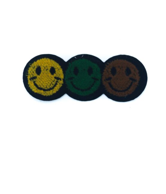 Triple smiley chenille iron on patches