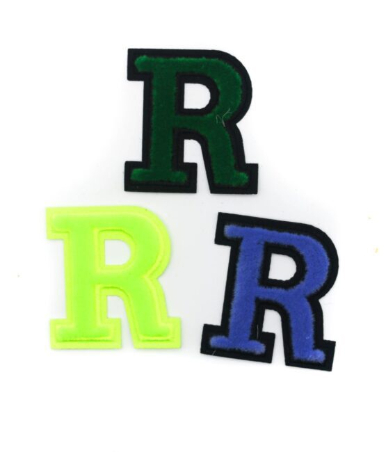Neon Letter R iron on chenille patches