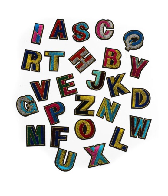 Colorful letter smooth chenille iron on patches