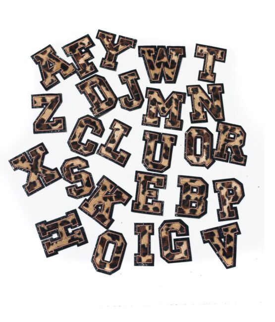Cheetah print black glitter iron on patches