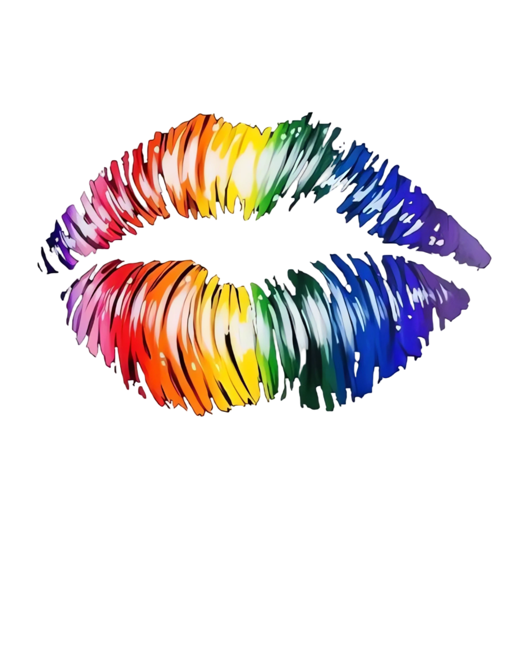 Multicolor lip iron on heat transfer