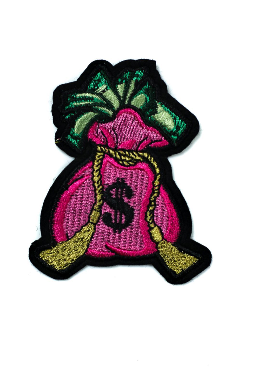 Money bag iron on embroidery patches