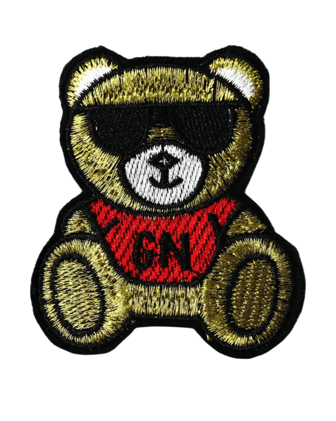 Gold bear iron on embroidery patches
