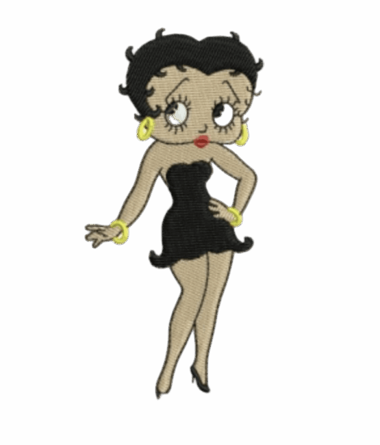 Betty hoop black dress embroidery patch