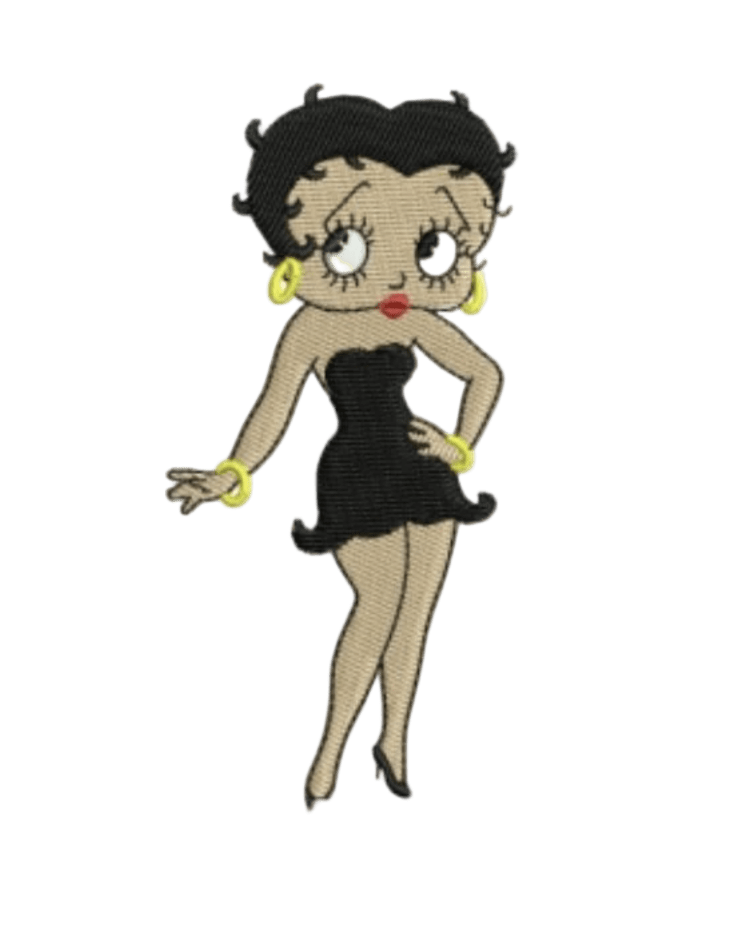 Betty hoop black dress embroidery patch