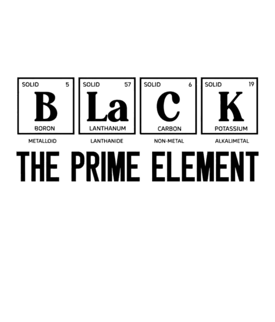 Black prime element iron on heat transfers