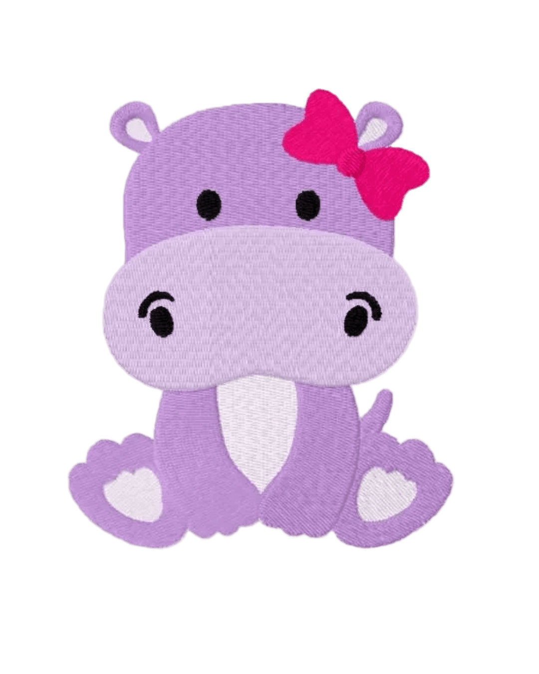 Hippo girl iron on embroidery patches
