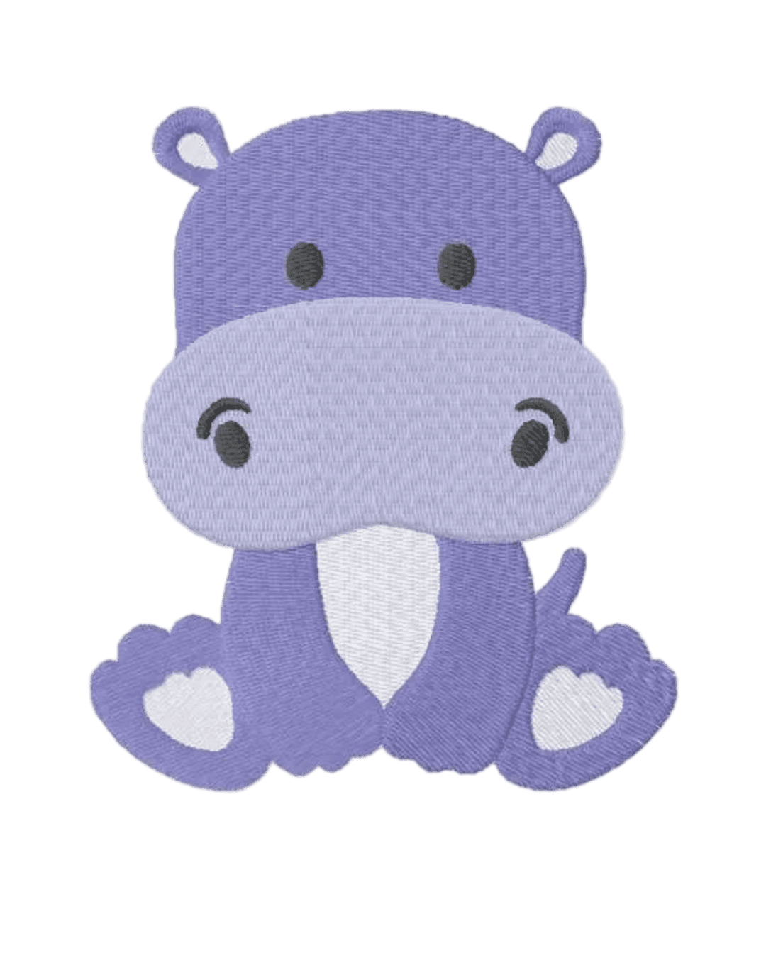 Hippo boy iron on embroidery patches