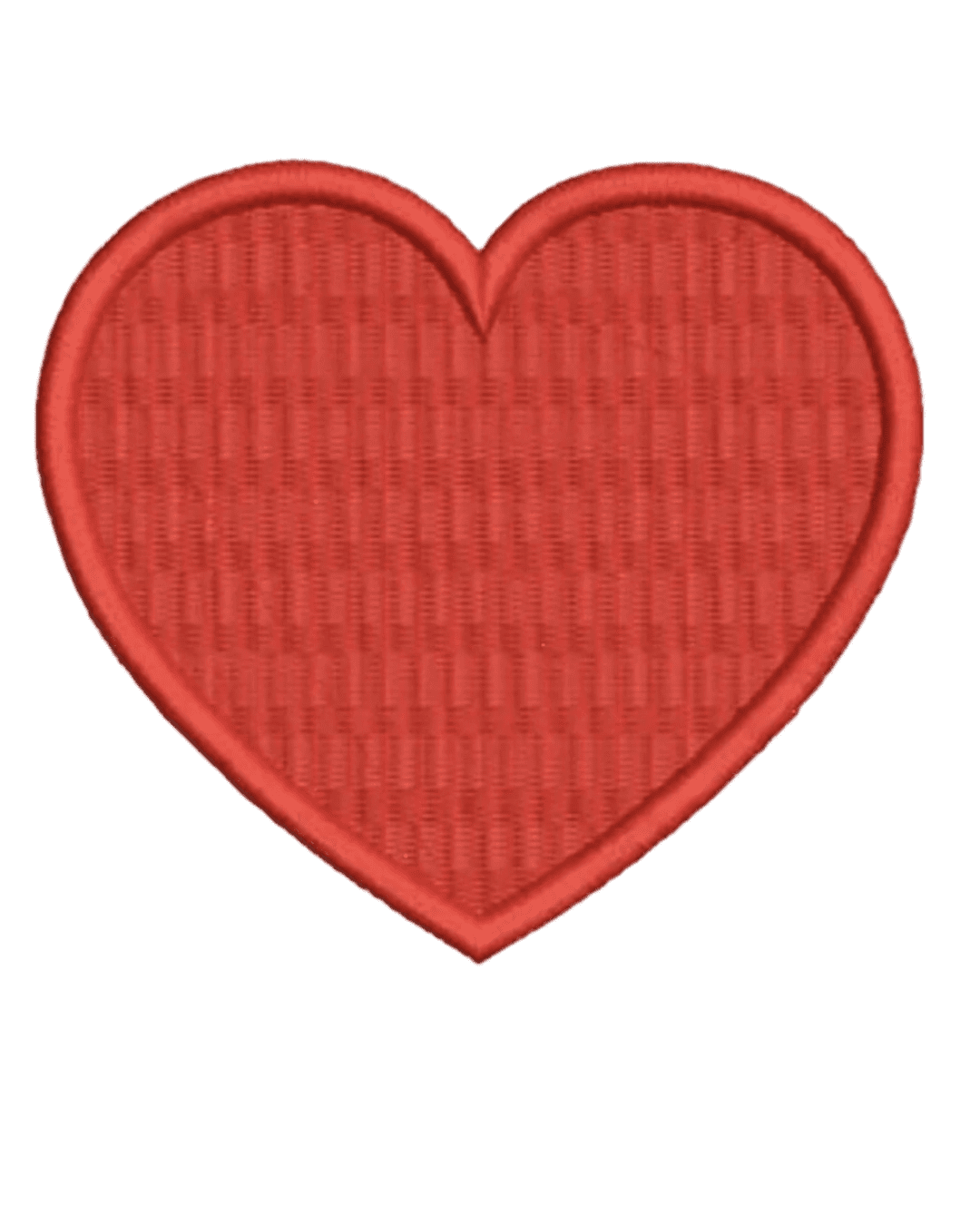 Red heart iron on embroidery patches
