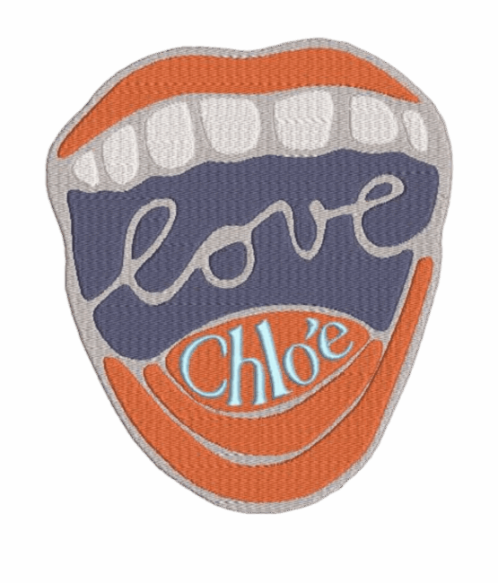 Mouth love embroidery iron on patches