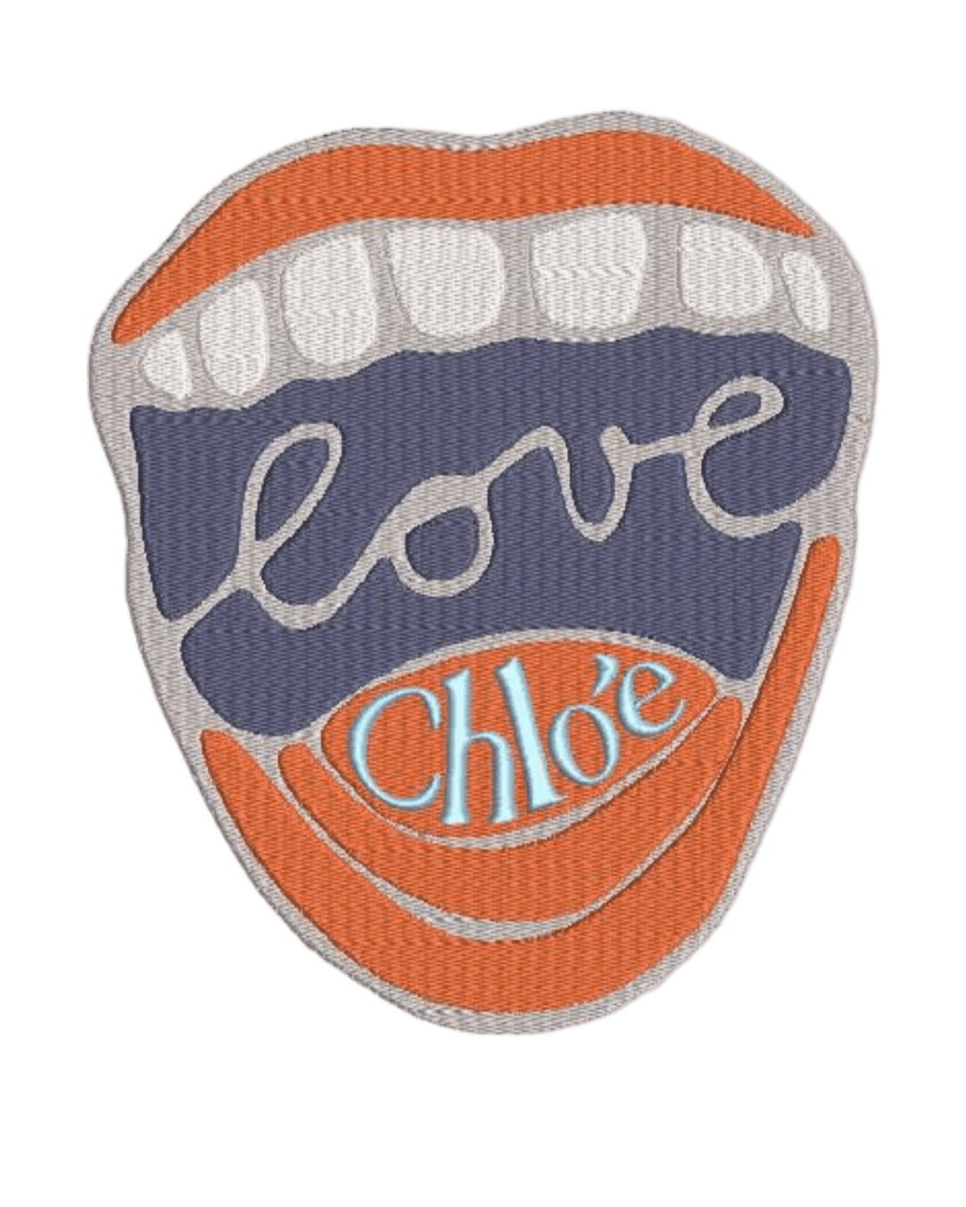 Mouth love embroidery iron on patches
