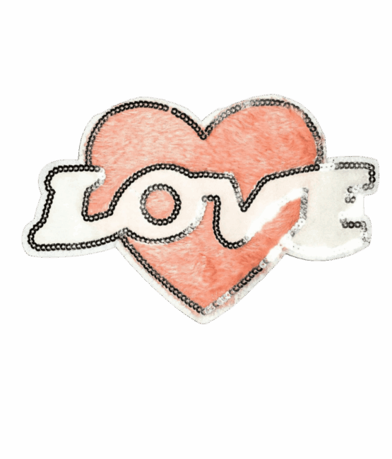 Pink Heart Fur Love patch