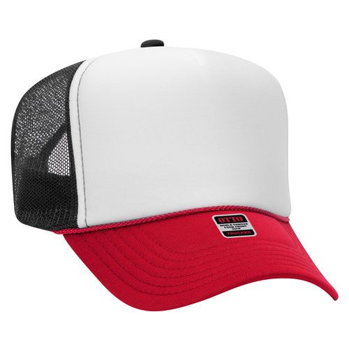 OTTO CAP 5 Tri-Color Panel High Crown Mesh Back Trucker Hat (Copy) - Image 3