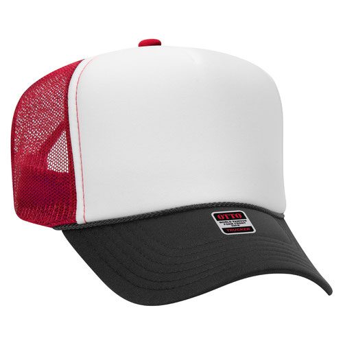 OTTO CAP 5 Tri-Color Panel High Crown Mesh Back Trucker Hat (Copy) - Image 4