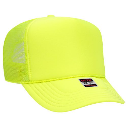 Neon Otto 5 Panel High Crown Mesh Back Trucker Hat - Image 3