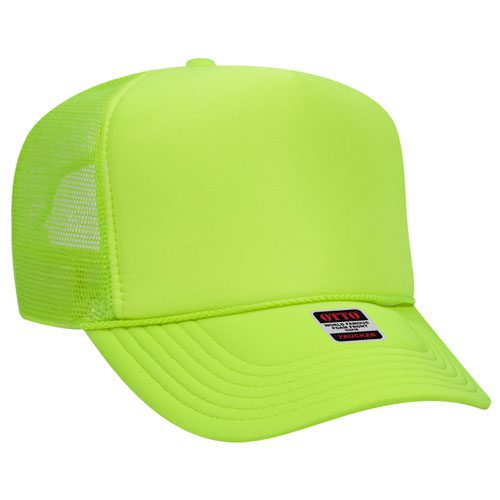 Neon Otto 5 Panel High Crown Mesh Back Trucker Hat - Image 4