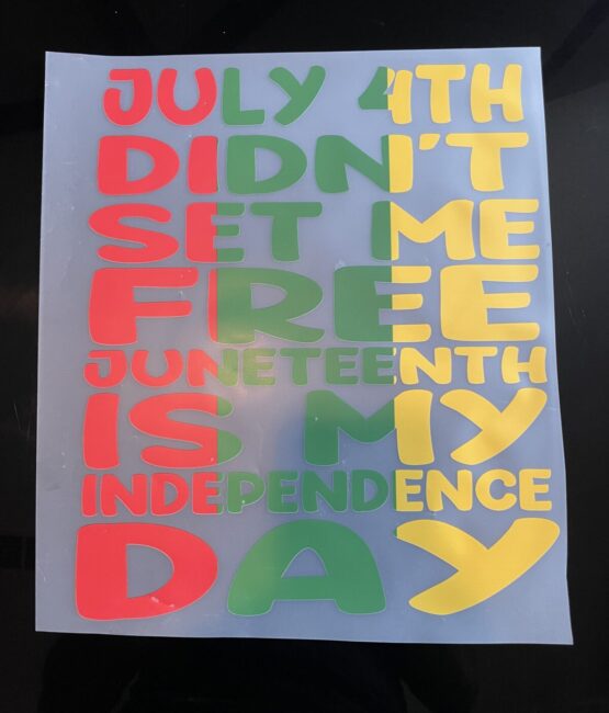 Set me free Juneteenth iron on heat transfers