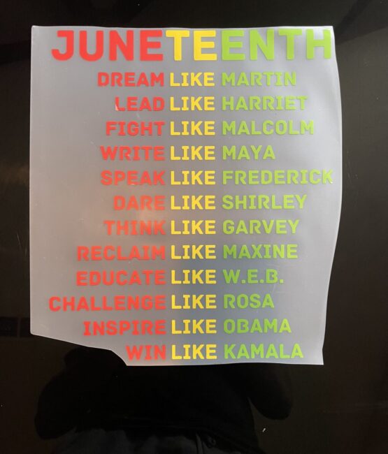 Dream Juneteenth iron on heat transfers
