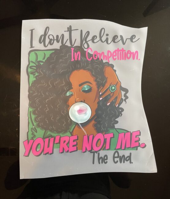 Competition melanin girl iron heat transfers