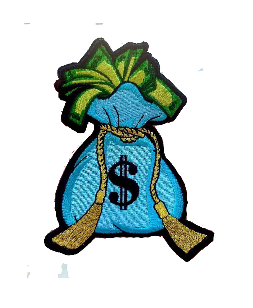 Money bag iron on patch
