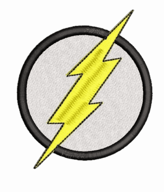 Circle with lightning bolt iron on patches